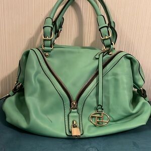 Large soft vegan leather shoulder bag